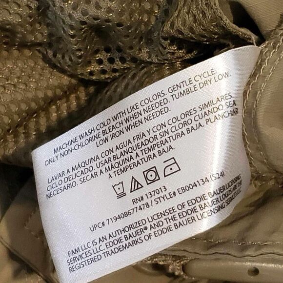 Eddie Bauer Cargo Shorts Mens Size XL Khaki Tan Stretch Nylon Belt Flat Front - Picture 9 of 10